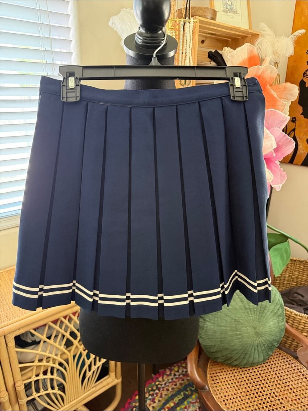 Vintage Starlet Blue Pleated Classic Preppy Hamptons Pickleball Tennis Skirt